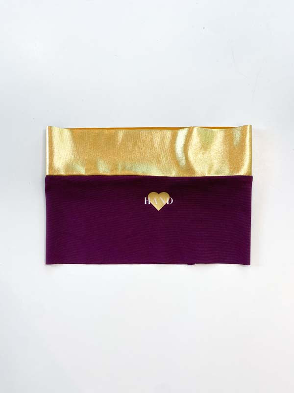 Hand Love - UPF50 Face Mask and Headband - Gold/Violet